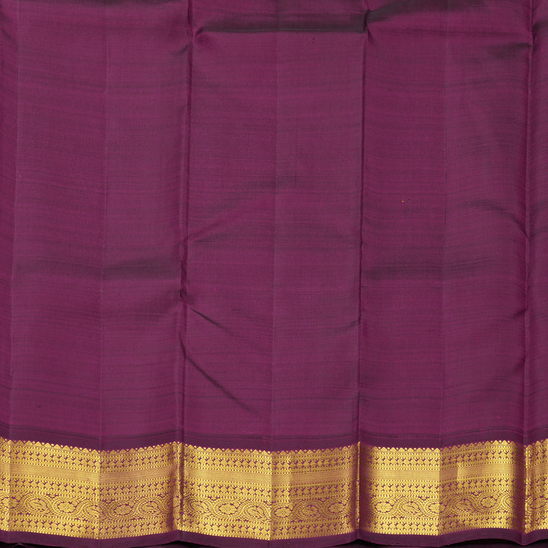 Hayagrivas Handloom Mambazham Orange Kanjivaram Silk Saree with Wine Purple Border KBF627G15-1