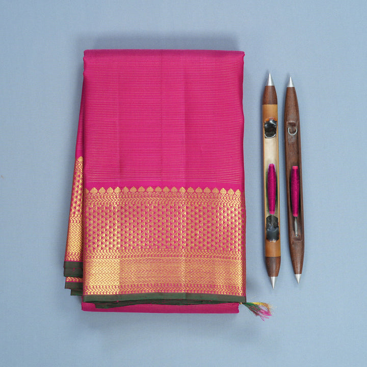 Hayagrivas Handloom Rani Pink Kanjivaram Silk Saree KBF627G7-2