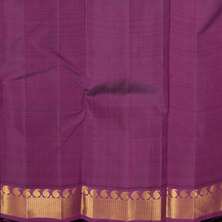 Hayagrivas Handloom Greige Kanjivaram Silk Saree with Purple Border KBF627G9-1