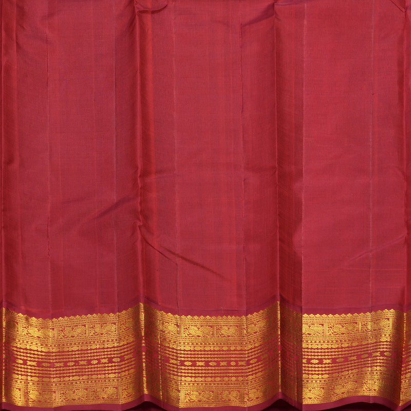 Hayagrivas Handloom MS Blue Kanjivaram Silk Saree with Maroon Border KBF628G1-1