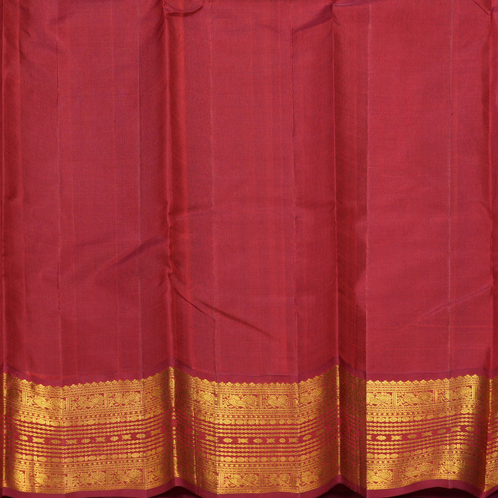 Hayagrivas Handloom MS Blue Kanjivaram Silk Saree with Maroon Border KBF628G1-1
