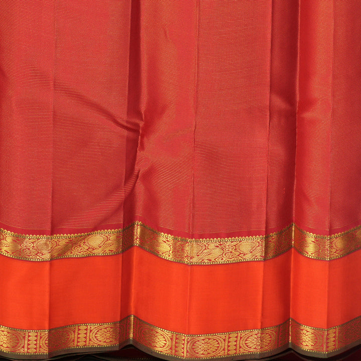 Hayagrivas Handloom Red Kanjivaram Silk Saree with Orange Border KBF629G3-1