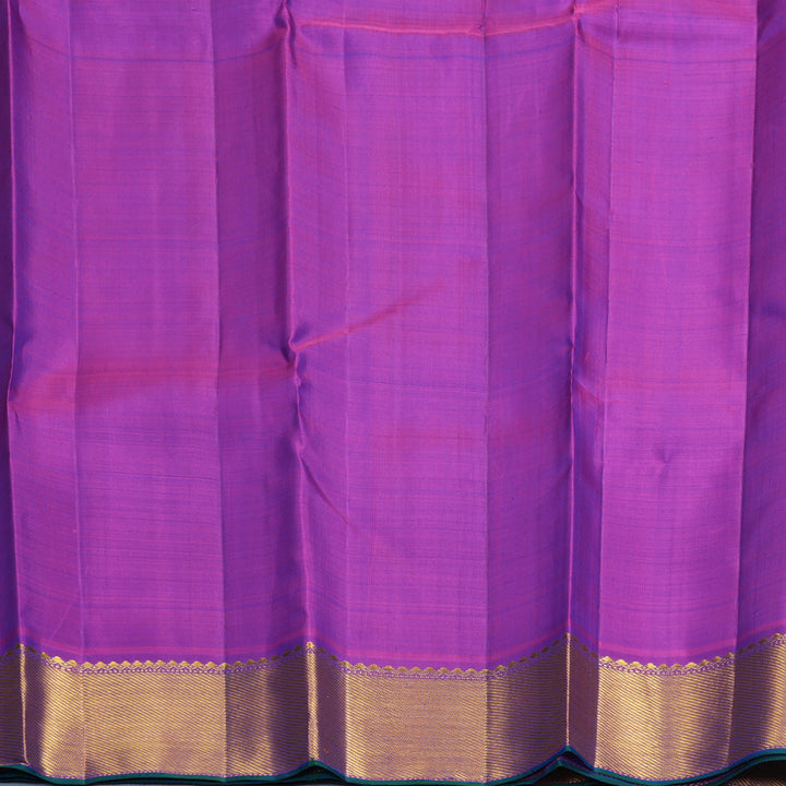 Hayagrivas Handloom Blue Kanjivaram Silk Saree with Purple Border KBF629G3-4