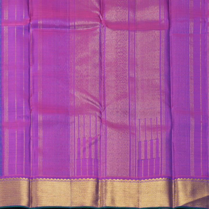 Hayagrivas Handloom Blue Kanjivaram Silk Saree with Purple Border KBF629G3-4