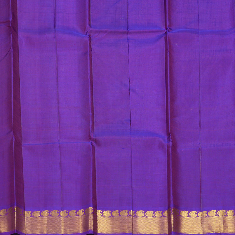 Hayagrivas Handloom Fluorescent Green Kanjivaram Silk Saree with Purple Border KBF629G5-3