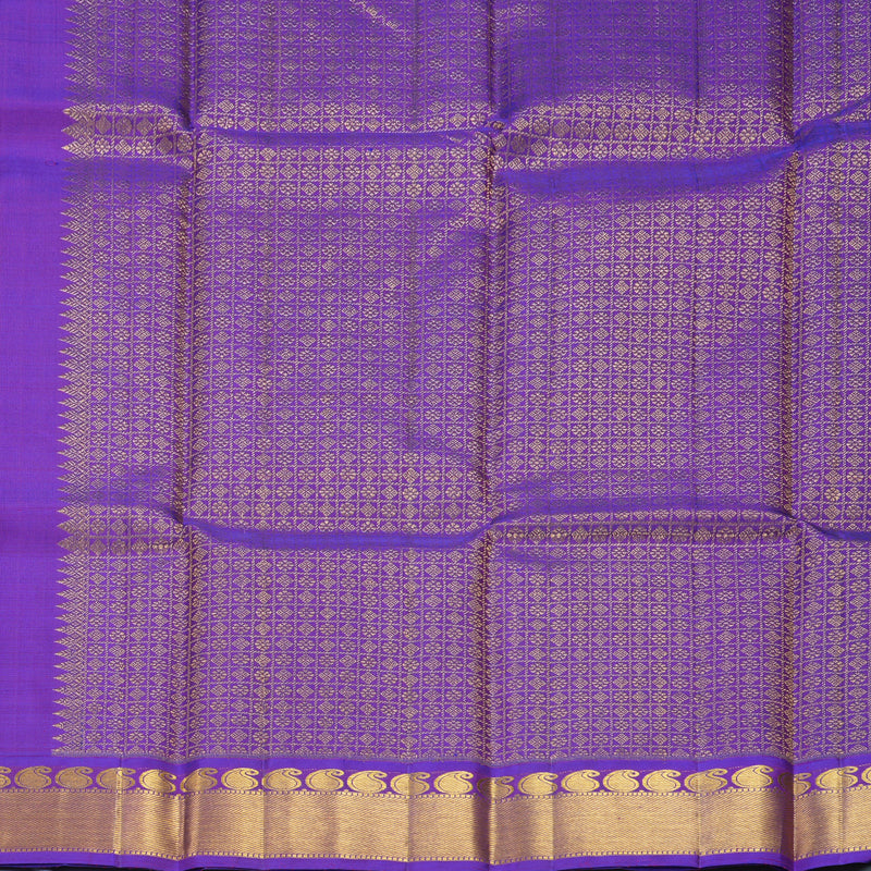 Hayagrivas Handloom Fluorescent Green Kanjivaram Silk Saree with Purple Border KBF629G5-3