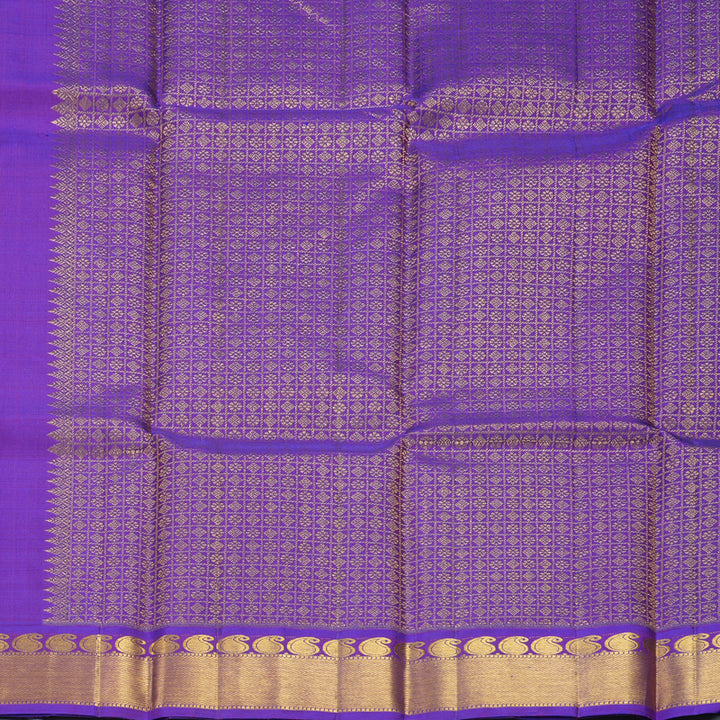 Hayagrivas Handloom Fluorescent Green Kanjivaram Silk Saree with Purple Border KBF629G5-3