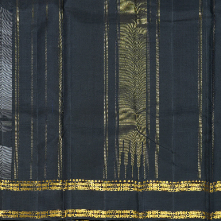 Hayagrivas Handloom Black &amp; White (Zasa Zasa Kattam) Kanjivaram Silk Saree KBF629G8-1