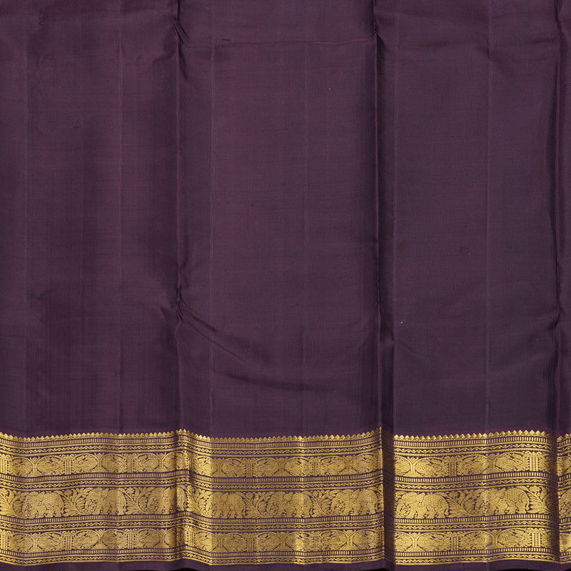 Hayagrivas Handloom Rani Pink Kanjivaram Silk Saree with Burgundy Border KBF629G8-2