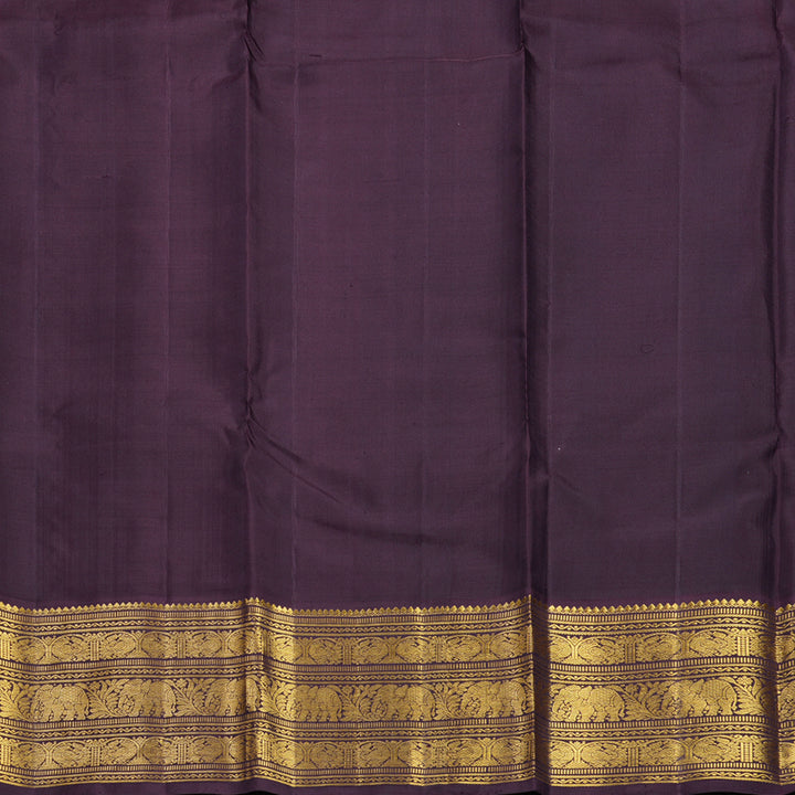 Hayagrivas Handloom Rani Pink Kanjivaram Silk Saree with Burgundy Border KBF629G8-2