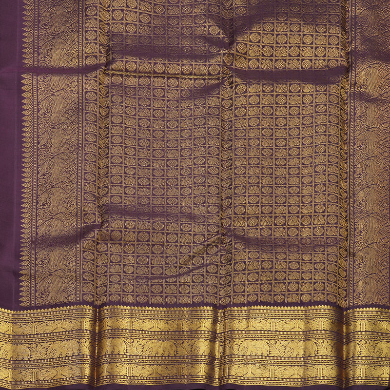 Hayagrivas Handloom Rani Pink Kanjivaram Silk Saree with Burgundy Border KBF629G8-2