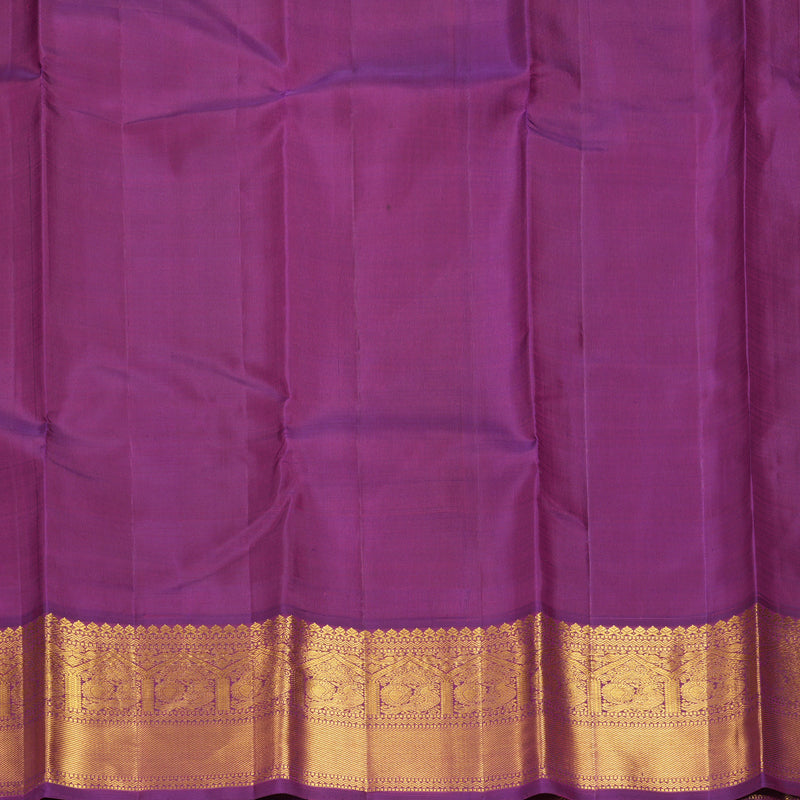 Hayagrivas Handloom Royal Grey Kanjivaram Silk Saree with Purple Border KBF629G9-2
