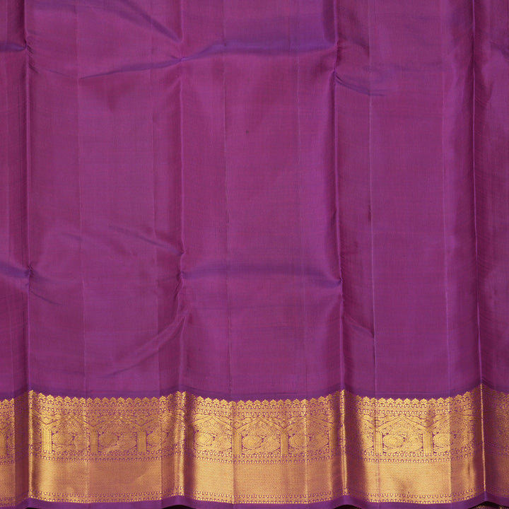 Hayagrivas Handloom Royal Grey Kanjivaram Silk Saree with Purple Border KBF629G9-2