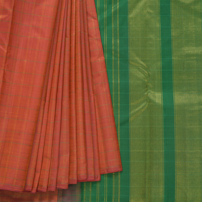 Hayagrivas Handloom Rusty Red Kanjivaram Silk Saree KBF630G1-1