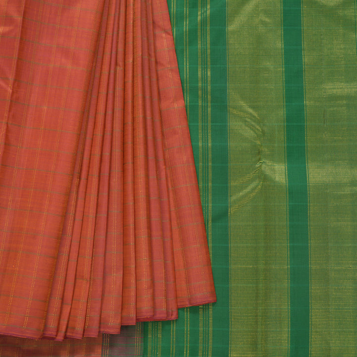 Hayagrivas Handloom Rusty Red Kanjivaram Silk Saree KBF630G1-1