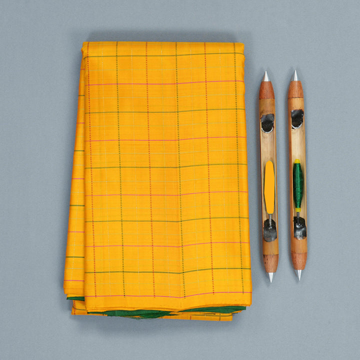 Hayagrivas Handloom Mustard Yellow Kanjivaram Silk Saree KBF630G2-2