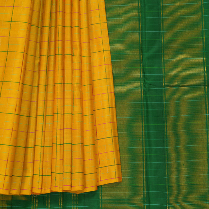 Hayagrivas Handloom Mustard Yellow Kanjivaram Silk Saree KBF630G2-2