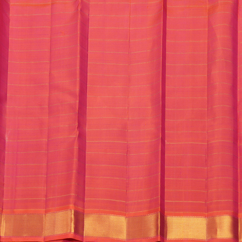 Hayagrivas Handloom Purple Kanjivaram Silk Saree with Orangish-Pink Border KBF630G3-2