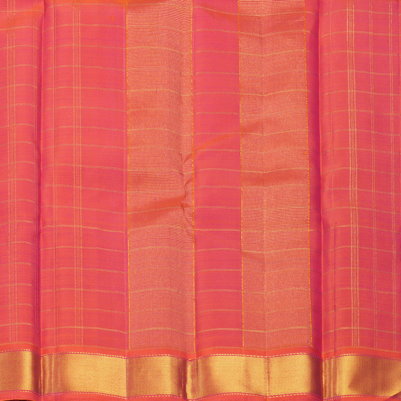 Hayagrivas Handloom Purple Kanjivaram Silk Saree with Orangish-Pink Border KBF630G3-2