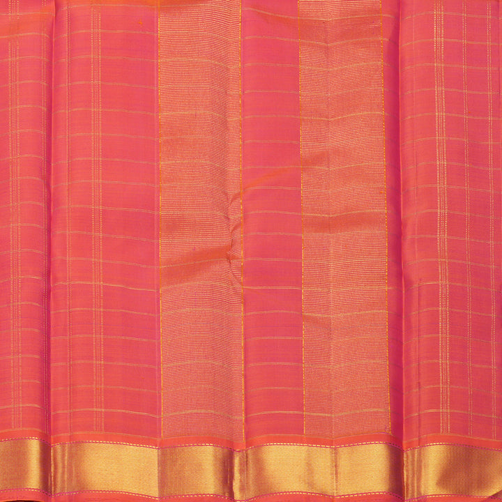 Hayagrivas Handloom Purple Kanjivaram Silk Saree with Orangish-Pink Border KBF630G3-2
