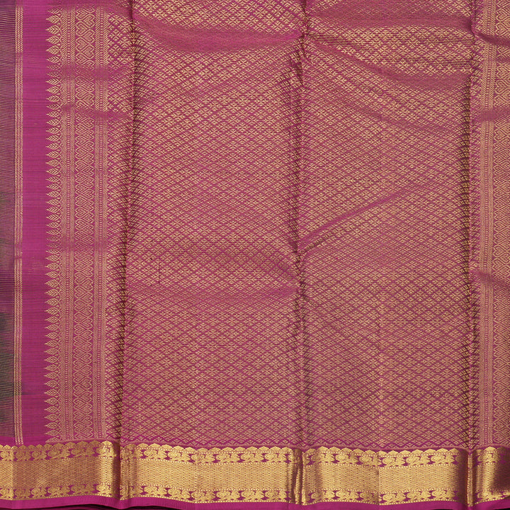 Hayagrivas Handloom Deep Snuff Kanjivaram Silk Saree with Magenta Border KBF630G4-1