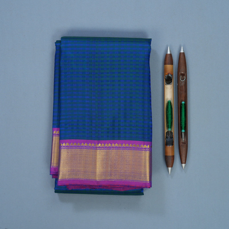 Hayagrivas Handloom Mayilkazhuthu Kanjivaram Silk Saree with Purple Border KBF632G1-2
