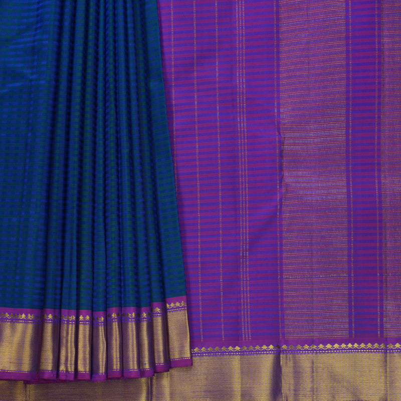 Hayagrivas Handloom Mayilkazhuthu Kanjivaram Silk Saree with Purple Border KBF632G1-2