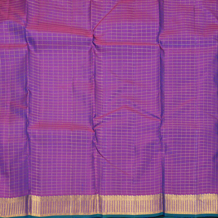Hayagrivas Handloom Mayilkazhuthu Kanjivaram Silk Saree with Purple Border KBF632G11-1