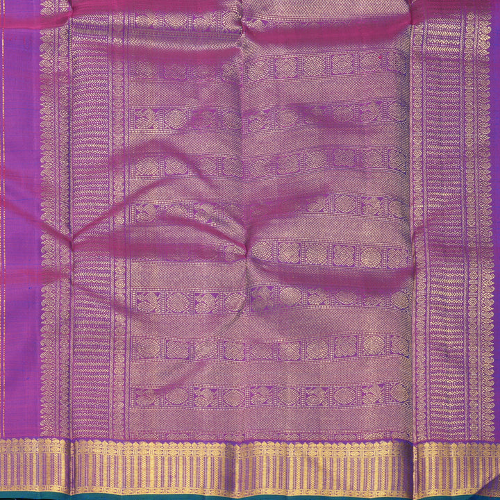 Hayagrivas Handloom Mayilkazhuthu Kanjivaram Silk Saree with Purple Border KBF632G11-1