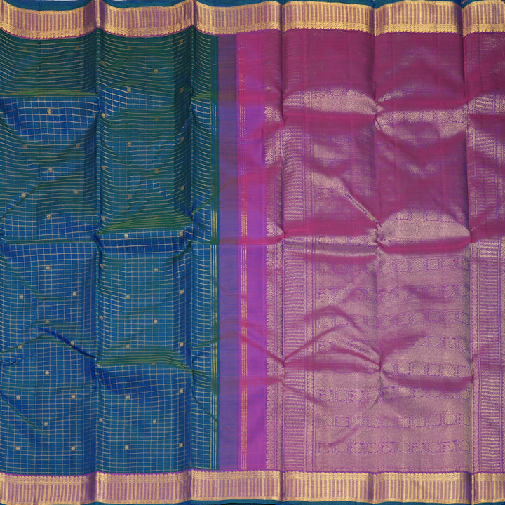 Hayagrivas Handloom Mayilkazhuthu Kanjivaram Silk Saree with Purple Border KBF632G11-1