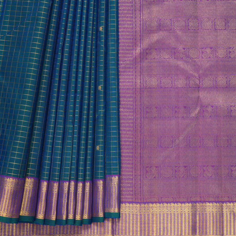 Hayagrivas Handloom Mayilkazhuthu Kanjivaram Silk Saree with Purple Border KBF632G11-1