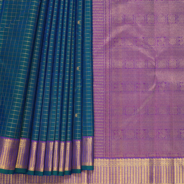 Hayagrivas Handloom Mayilkazhuthu Kanjivaram Silk Saree with Purple Border KBF632G11-1