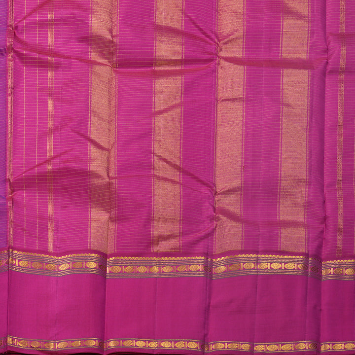 Hayagrivas Handloom Purple Kanjivaram Silk Saree with Ganga Jamuna Border KBF632G3-1