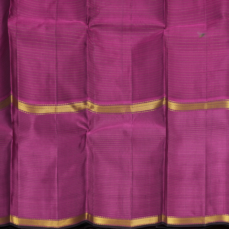 Hayagrivas Handloom Purplish-Blue Kanjivaram Silk Saree with Magenta Border KBF632G3-3