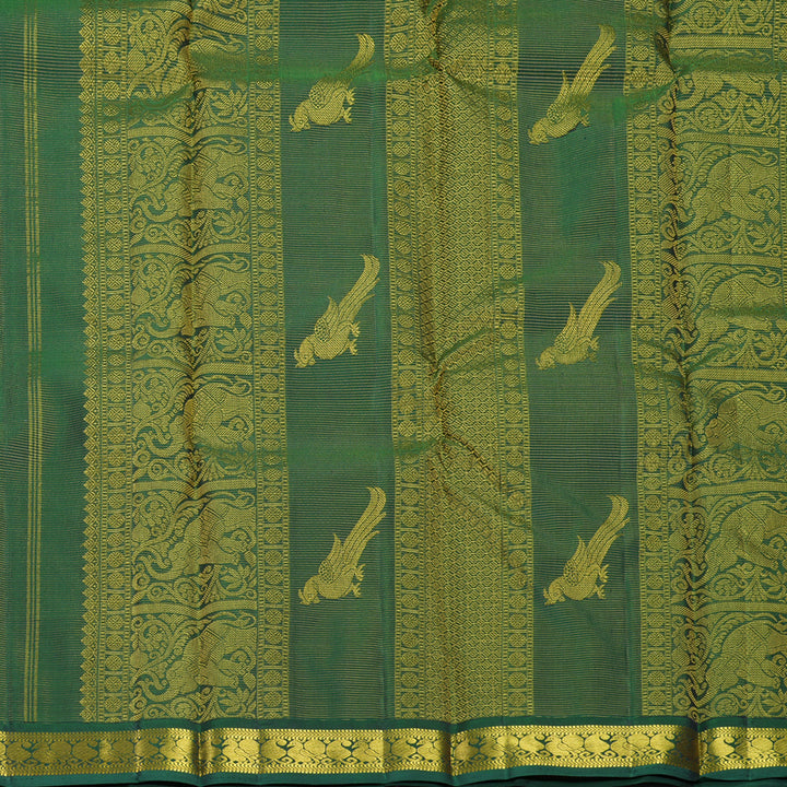 Hayagrivas Handloom Bottle Green Kanjivaram Silk Saree KBF632G4-1