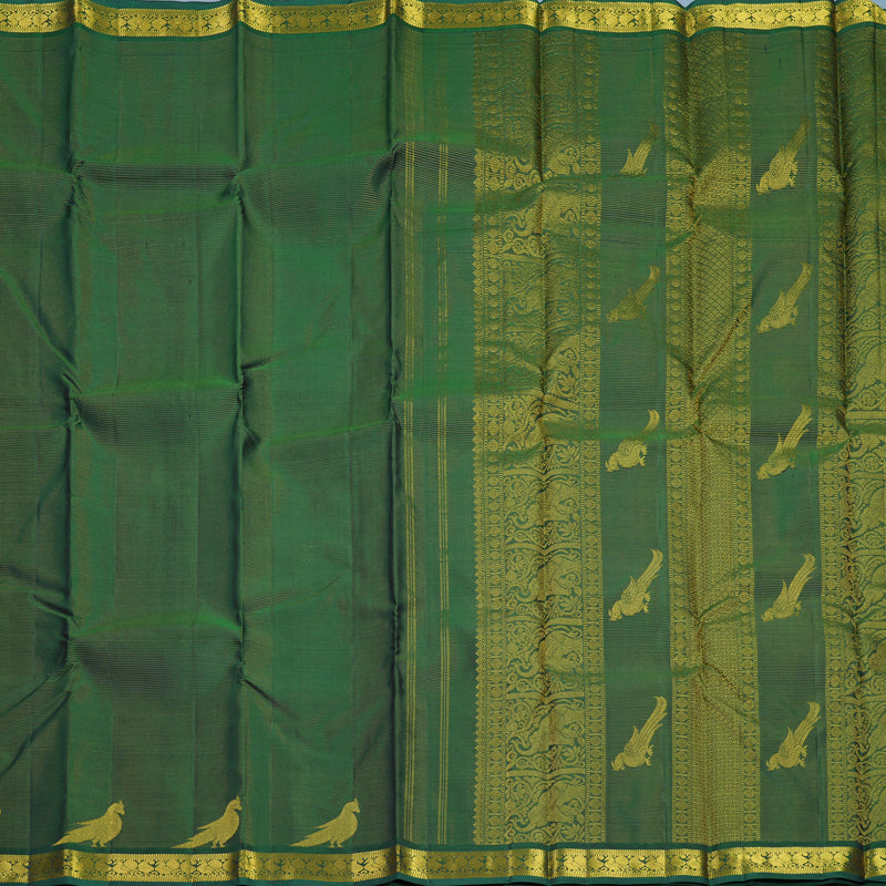 Hayagrivas Handloom Bottle Green Kanjivaram Silk Saree KBF632G4-1