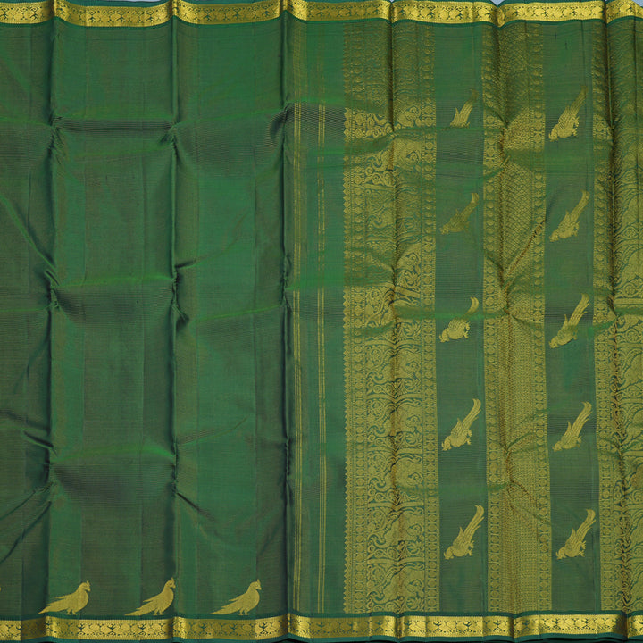 Hayagrivas Handloom Bottle Green Kanjivaram Silk Saree KBF632G4-1