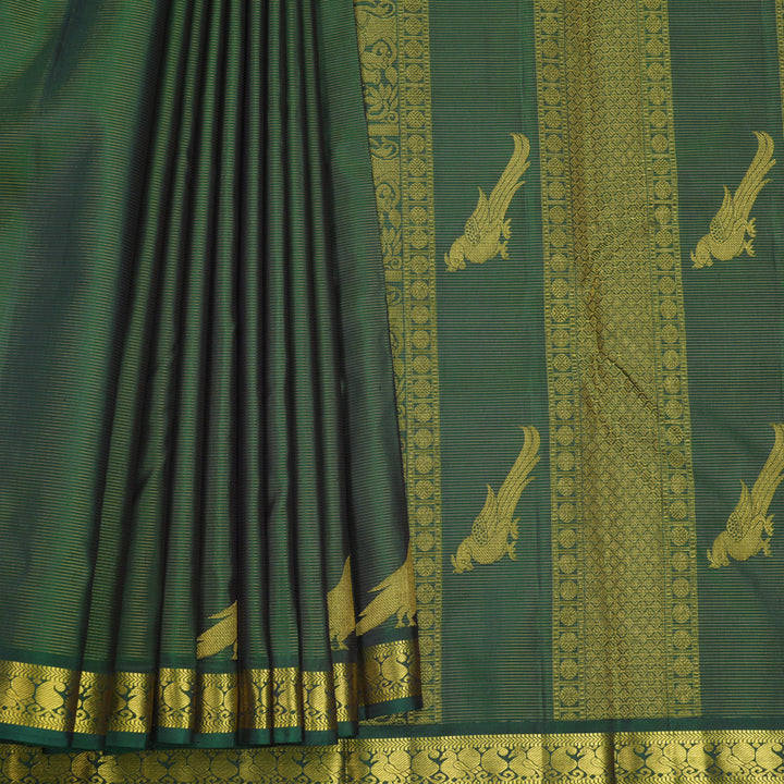 Hayagrivas Handloom Bottle Green Kanjivaram Silk Saree KBF632G4-1