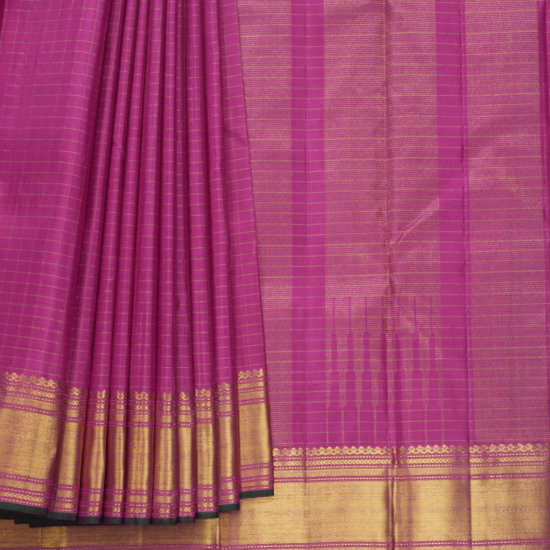 Hayagrivas Handloom Magenta Kanjivaram Silk Saree KBF632G7-2