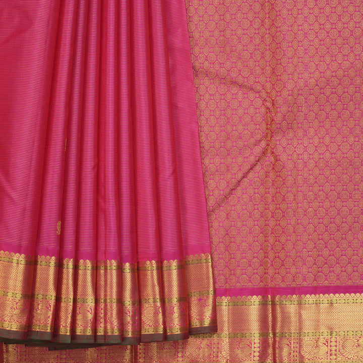 Hayagrivas Handloom Pink Kanjivaram Silk Saree KBF632G9-2