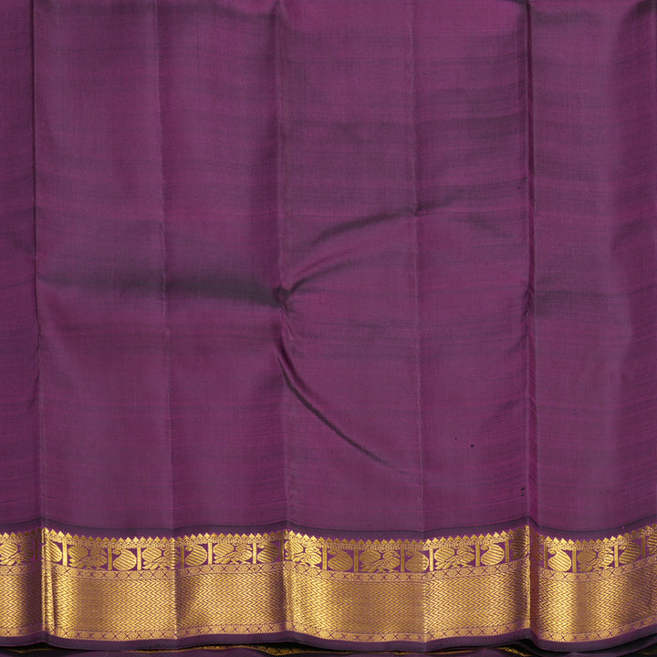 Hayagrivas Handloom Fluorescent Green Kanjivaram Silk Saree with Purple Border KBF633G4-1
