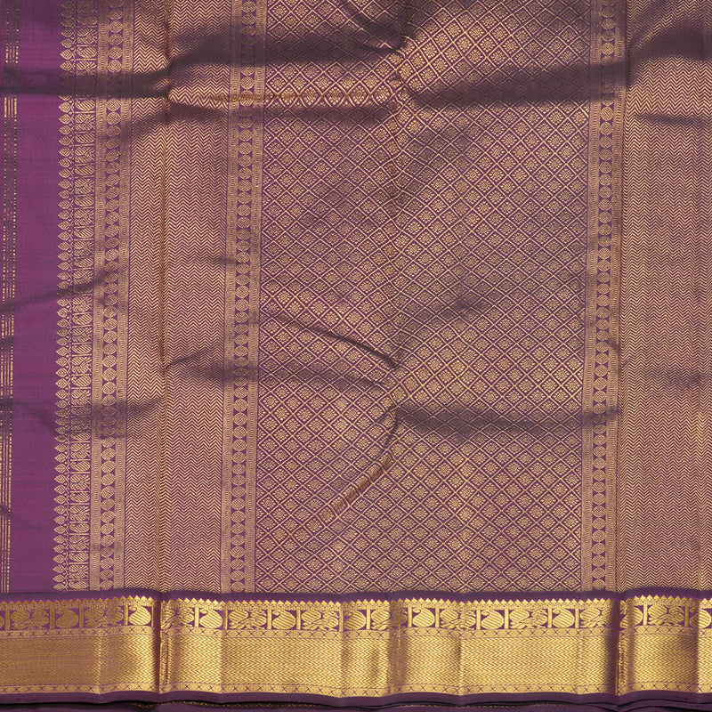 Hayagrivas Handloom Fluorescent Green Kanjivaram Silk Saree with Purple Border KBF633G4-1