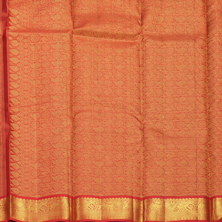 Hayagrivas Handloom Bottle Green Kanjivaram Silk Saree with Red Border KBF633G5-1