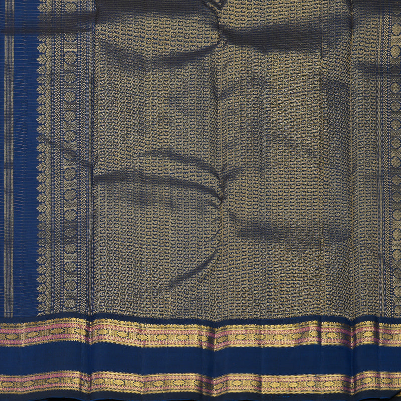 Hayagrivas Handloom Red Kanjivaram Silk Saree with Deep Peacock Blue Border KBF633G7-2