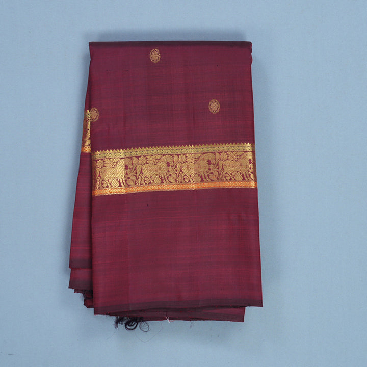 Hayagrivas Handloom Wine Maroon Kanjivaram Silk Saree KBF636G2-1