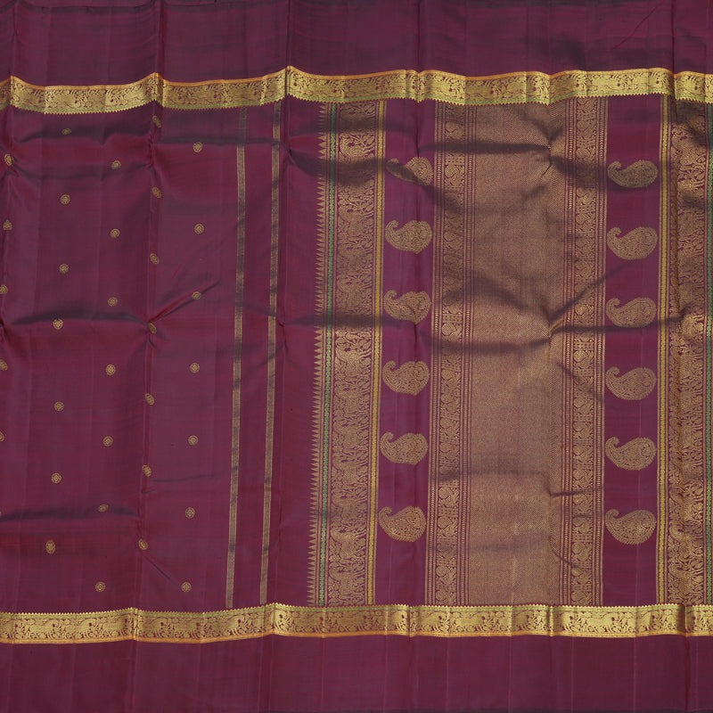 Hayagrivas Handloom Wine Maroon Kanjivaram Silk Saree KBF636G2-1