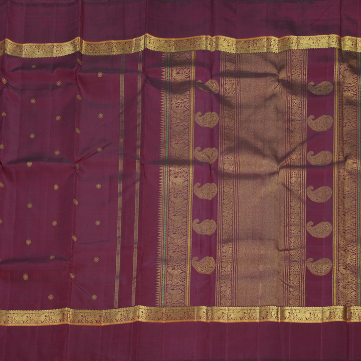 Hayagrivas Handloom Wine Maroon Kanjivaram Silk Saree KBF636G2-1
