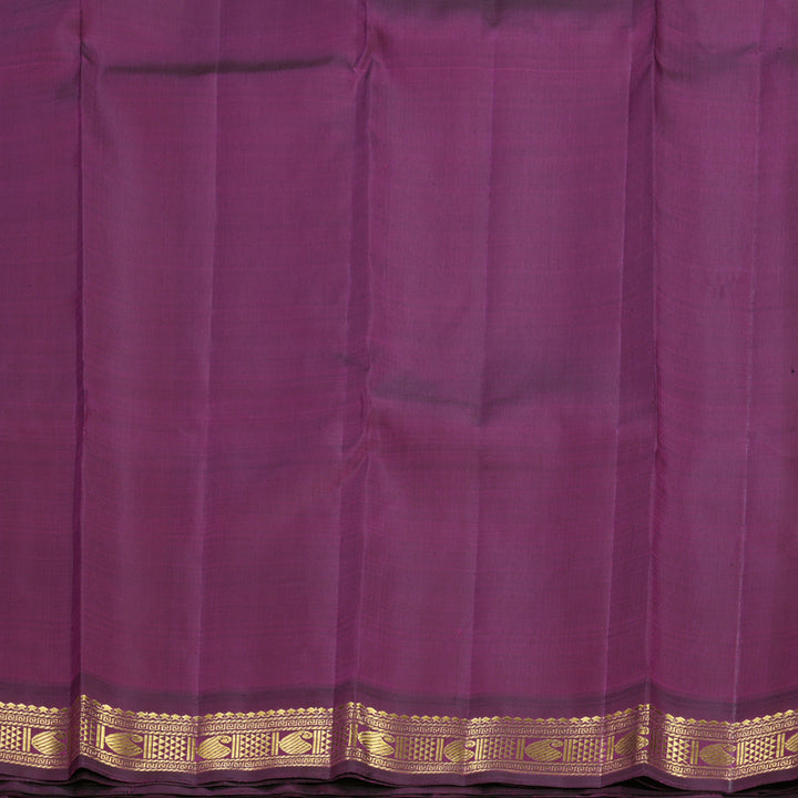 Hayagrivas Handloom Peach Pink Kanjivaram Silk Saree with Purple Border KBF636G3-1