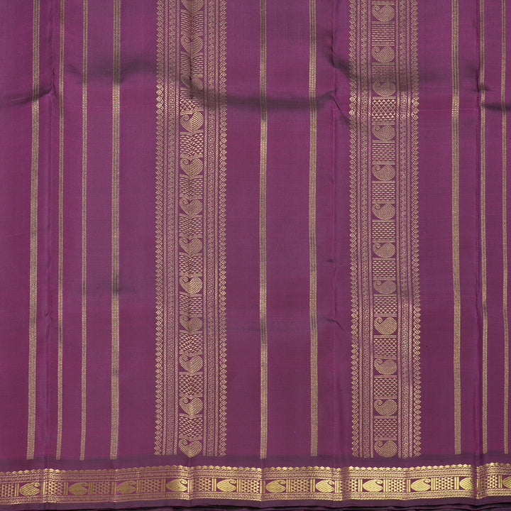 Hayagrivas Handloom Peach Pink Kanjivaram Silk Saree with Purple Border KBF636G3-1