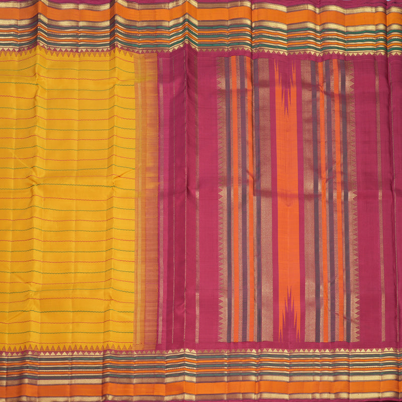Hayagrivas Handloom Turmeric Yellow Kanjivaram Silk Saree KBF636G4-1